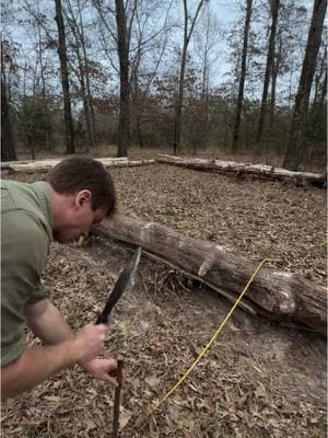 Building a Log Cabin by Hand Part 1 Chapter 2. Time to start building! We need to set the foundation but first we need to stake it out! Lets do some measurements and get it lined up! ##logcabin##cabin##Outdoors##cabinlife##rdr2##bushcraft##handtools##lumberjacks##countrytactical