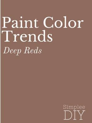 The 2025 deep red paint trend is all about boldness and drama, bringing a sense of passion and warmth to interiors.  These rich, saturated reds are a nod to timeless elegance but with a modern twist, making them perfect for creating statement walls, moody dining rooms, or cozy libraries.  Paired with gold accents or deep wood tones, they can instantly transform a room into something straight out of a design magazine. But let’s be honest—deep red is a love-it-or-hate-it color. For some, it feels too bold or intense, especially if they’re used to softer neutrals or airy whites. Others might find it tricky to pair with existing decor or worry it could make a room feel smaller.  If you’re on the fence, try it in a smaller space or as an accent before going all in—it’s a color that’s as daring as it is rewarding. Paint Color: BM Townsend Harbor Brown ✨How do you feel about this trend? Let me know in the comments.  ♥️Follow Simplee DIY for more 2025 paint color trends.  #paintcolors #paintcolor #interiorpaint #interiorpainting #wallpaint #wallpainting #exteriorpainting #benjaminmoore #2025hometrends #benjaminmoorepaints