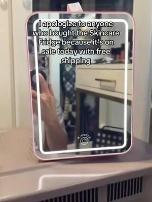 new style skincare fridge with Dimmable LED light mirror 🤩  #skincarefridge #minifridge #skincare 