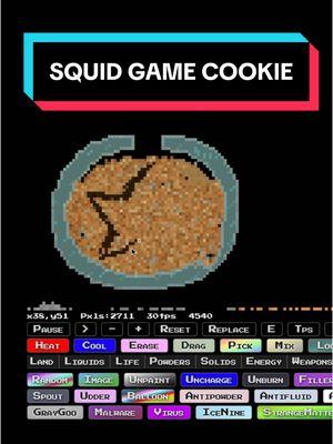 Replying to @nah.id.win0202 you can make food from any show!! #sandboxels #squidgame #dalgona #cookie #webgame 