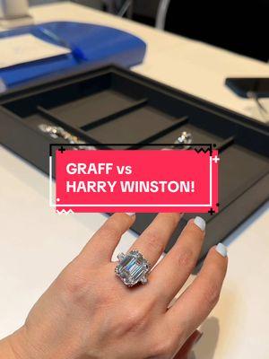 It’s time for a debate: GRAFF vs HARRY WINSTON? From my camera roll in June 2024, here are never seen footage of two exceptional diamond rings that both were sold at Sotheby’s Magnificent Jewels auction in New York: 21.54-carat D VVS2 (potentially Internally Flawless) Type IIa oval-cut diamond flanked by pear-shaped diamonds, sold for $1,440,000. & 16.90-carat D VVS1 (potentially Internally Flawless) Type IIa emerald-cut diamond flanked by tapered baguettes, sold for $936,000. Which one is your favourite? I am torn but I am leaning towards Harry Winston. #harrywinston #graff #ovalcut #emeraldcut #engagementring #highjewelry #bridaljewellery #jewelrytok #naturaldiamonds #jewelryblogger #champagnegem #yourdailydoseofsparkle 