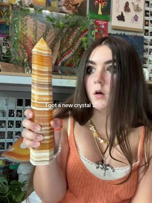 I’ve always wanted a big tower like this #fypシ #crystals #crystalgirl #orangecalcite #crystaltowers 