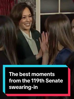 The swearing-in of the 119th Senate was marked by memorable and heartfelt moments. Senator Andy Kim’s children delighted Vice President Kamala Harris by presenting her with their business cards. Freshman Senator Ruben Gallego’s son expressed his sadness to Harris, saying, "I'm sorry you didn't win." Harris also shared a playful moment with Senator Bernie Sanders, while Senator Dave McCormick’s daughters had a private exchange with her. #senate #kamalaharris #andykim #rubingallego #davemccormick #congress #politics #news