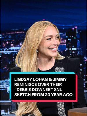 @lindsaylohan & Jimmy reminisce over their “Debbie Downer” @Saturday Night Live - SNL sketch from 20 years ago! #FallonTonight #TonightShow #SNL #LindsayLohan #DebbieDowner #JimmyFallon 