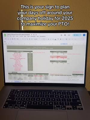Who else plans their days off in advance? ☺️  #googlesheets #googletricks #googlesheetshack #digitalplanner #googlesheets_excel #digitalplanner #newyear #corporatelife #corporatetiktok 