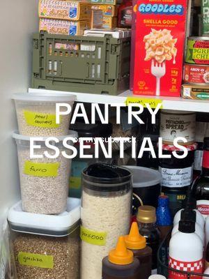 baby t’s pantry essentials yeedawg🧃 i know pantry could mean different things to different people but this is what fits in this very specific and niche sized cabinet in my apartment, so we call her ✨the pantry✨  baking goods + spices/condiments are a separate category in a separate space so i can cover those separately if u would like  #pantryessentials #pantryorganization #pantrystaples