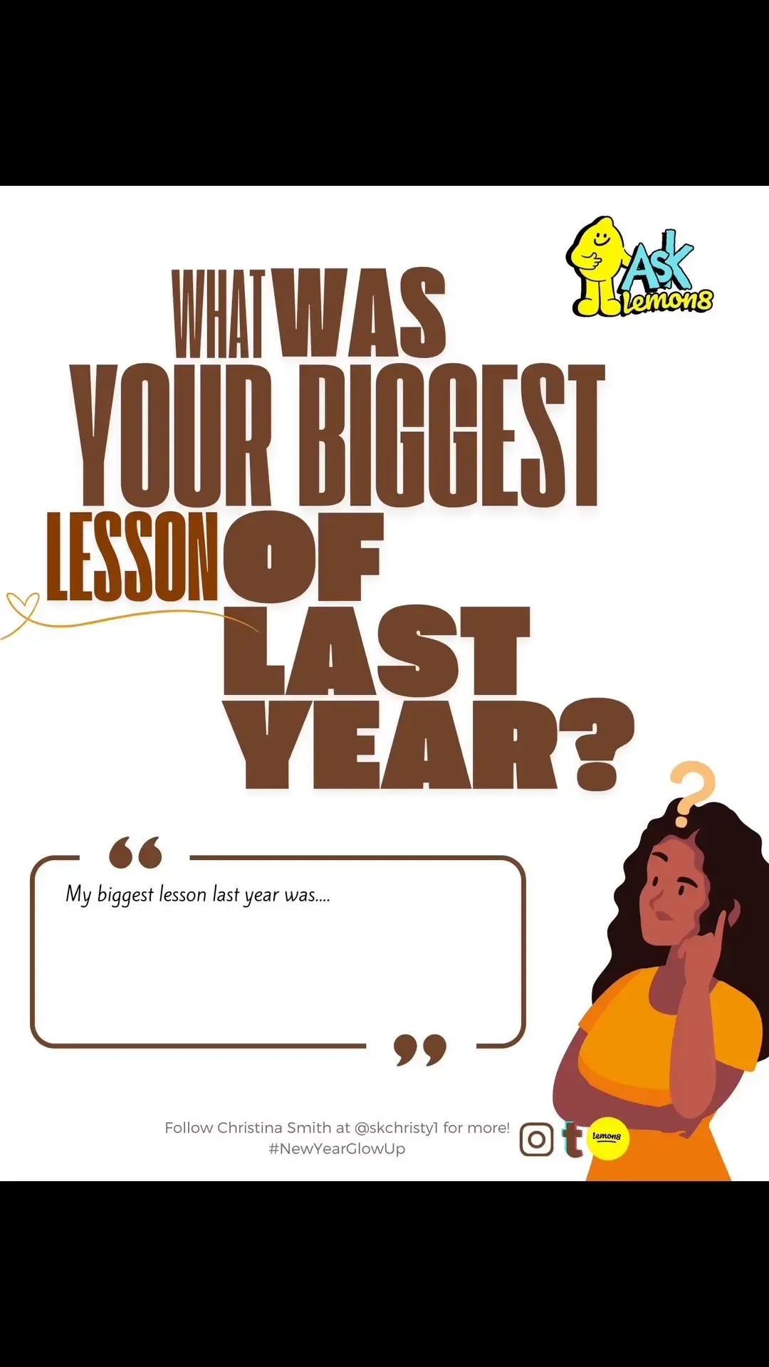 Day 4: As a new year begins, take a moment to reflect on the biggest lesson you learned last year.  🌟 Maybe it was about resilience in tough times, the power of setting boundaries, or realizing the importance of slowing down. For me, last year taught me that stepping outside of my comfort zone can lead to the most magical rewards. What’s your biggest takeaway from the past 12 months?  Share your lesson in the comments—I’d love to hear how last year shaped you!  💬 Let’s inspire each other as we step into a brand-new chapter. #ReflectAndGrow #YearInReview #LifeLessons #NewYearGlowUp #EndOfYearReflection #NewYearMindset #GrowthJourney #SelfImprovement #Lemon8 