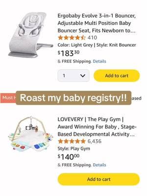 Roast My Baby Registry! As a first-time mom (expecting TWINS!! 😅), I’m deep in research mode, but let’s be honest, I have no idea what I’m doing. That’s where YOU come in! I need all the moms, dads, and sensible humans out there to give me your best feedback. Here’s the deal: We don’t know the genders yet, so I’m sticking to neutral colors for now. Twins often come early, and it’ll likely be a C-section, so I’m trying to prepare for that. We’re not having a baby shower since most of our friends and family are far away, so this registry will do the heavy lifting. I’m focusing on essentials and items that will last. Now that you know the context, roast away in the comments! I’m ready to learn from your wisdom (and probably laugh at your roasts). Let’s make this the most efficient twin registry ever! #BabyRegistry #TwinsPregnancy #FirstTimeMom #ExpectingTwins #CSectionMama #BabyRegistryHelp #NeutralBabyGear #EssentialsOnly #MomToBe #TwinsComingSoon #ParentingTips #NewMomJourney