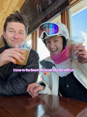 Sand on Tuesday, snow on Wednesday: Best part of living in NC 🥹⛷️🏖️👏🏻 Come to Beech Mountain Sky Bar with me and my hubby @KMPH ❤️ We were already heading to Asheville for the weekend,  so we decided to leave a day early for a day on the slopes… we’re SO glad we did!!! #beechmountain #northcarolina #wilmingtonrealtor #skiing #skiday #husbandandwife #badassviews #skybar #beechmountainskybar #weekendgetaway 