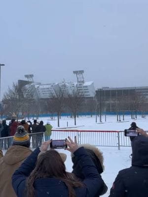 Cheers to new beginnings at Beaver Stadium as renovations began in earnest early this morning with the removal of the old Press Box 💥 #pennstate #pennstateuniversity #pennstatefootball #nittanylions 