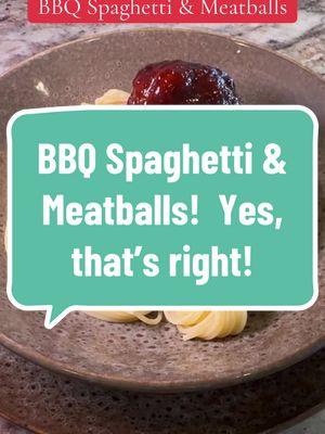 BBQ Spaghetti and Meatballs is fantastic!  Like you, I was skeptical until I tried it myself.  This BBQ recipe doesn’t miss!  Are you trying it? #spaghetti #bbqspaghetti #bbq #spaghettirecipe #bbqrecipe #bbqtiktok #bbqmeatballs #meatballs 