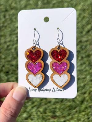 3 stack heart wooden earrings!! ❤️🩷🤍 . . . #earrings #earringstyle #earringshop #earringsoftheday #resinearringsmaking #earringsofinstagram #earringslover #earringsaddict #earringshandmade #handmade #handmadejewelry #handmadewithlove #resinart #resinearrings🌷 #resinjewellerymaking #luckyladybugwishes #resinjewelry #resin #resinearrings #luckyladybugwishes #woodenearrings #woodenjewelry #lasercutter #ValentinesDay #valentines 