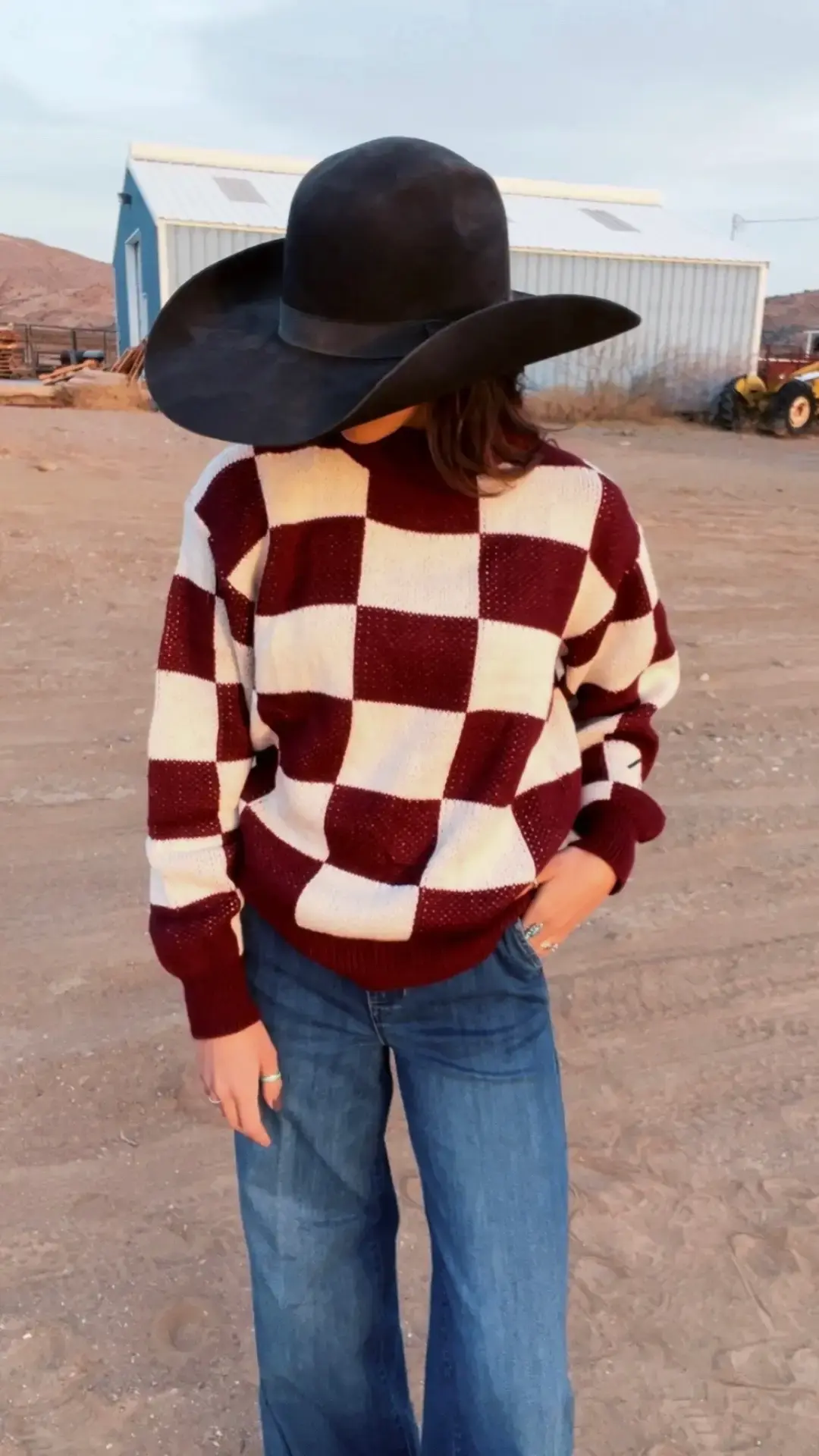 Because your wardrobe deserves love as well this Valentines Day! Visit us for the classy Red Oakley Checkered Sweater * Theroanvaca.com 🔗 in bio #theroanvaca #cowboy #cowboylover #westernfashion #ranchwife #red #sweater #ValentinesDay 