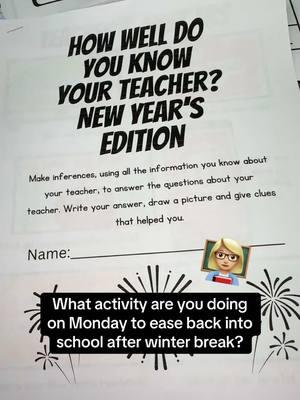 How do you ease back into school and learning after winter break?! This is one of my favorite activities!! Student answers are so funny and it is the perfect activity for teachers to get some work done while their students complete it! #teacherfun #teachercomedy #teacherlife 