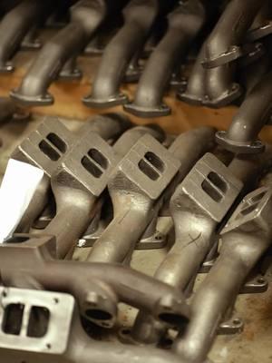 Exhaust manifolds, lined up and ready to go! #stainlessdiesel #5blademafia #turbo