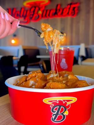 Our chicken bowls just got saucy & cheesy 🧀! Perfectly paired with your favorite sides, each bite is a burst of flavor! 😋 #HolyBuckets #FlavorFiesta #foodiedelight