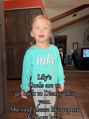 Lily bug wanted to tell yall her goals this year!🩵 She wants to go back to Disney for her 5th birthday & she knows her TikTok fam can make it happen! #fypシ #lilybug #lilybugviral #viral #disneyworld #herwish #5thbirthday 