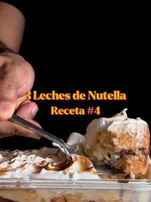 LECHE DE NUTELLA Receta: Para el bizcocho - (1 taza) Azúcar - (1 taza) Harina tamizada - (5 uds) Huevos - (1 cdita) Polvo de hornear Para el 3 leches - (1 taza) Leche evaporada - (1 taza) Crema de leche - (1 taza y media) Leche condensada - (1 cdita) Ron - (1 cdita) Vainilla Para el nevado - (3 uds) Claras de huevo - (1 taza) Azúcar Para el nevado calentar los ingredientes en baño María hasta que no se sientan grumos, agregar a la batidora a máxima potencia hasta tener la textura. (Horno a 350f hasta que puedas pinchar el ponque con un palillo y este salga limpio) #tresleche #3leches #nutella #postre #cake #recetas #2025 