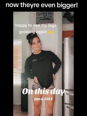 #onthisday I didn't realize how much my legs have grown since this video. it's wild. that's why I like taking videos and pix because I love seeing results or what I need to fix. ect... our bodies do amazing things, take care of that 🫶🏻 #fyp #onthisday #oneyearlater #legs #quads #gains #motivation #fitmom #fitness 