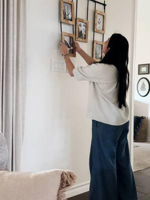 One easy Step to spruce up that empty wall with some memories. check out how @Arlyn M  uses her Customizable Hanging Gallery Wall Frames #wallframes #gallerywall #photoframes #hangingframes #Hangingphoto #walldecor #walldecorations #homeinteriors #fypシ゚viral 