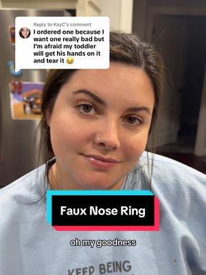 Replying to @KayC Moms who want nose rings…this is for you! 🙌🏽#nosering #MomsofTikTok #fauxpiercing 