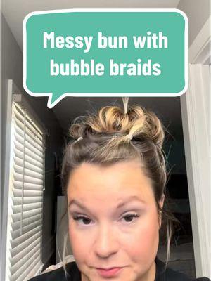 #creatorsearchinsights messy bun hairstyles! Bubble braids and messy bun! #messybun #messybuntutorial #hairstyle #hairstyles #easyhairstyles #easyhairstyle #easyhairtutorials #hairtutorial #hairtutorials #bubblebraids #zigzagpart #zipperhair 