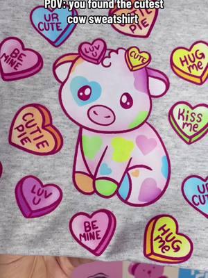 #cows #cowsweatshirt #cowlover #cowshirt #candyheartcows #valentinescow #valentinesshirt 