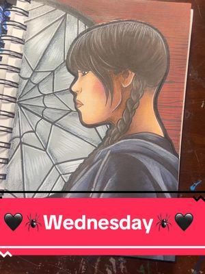 🕷️🖤Wednesday 🖤🕷️ Cant wait for season 2 this year! #fyp #foryou #art #artist #artwork #drawing #ohuhu #ohuhumarkers #ohuhusketchbook #wednesdayaddams #wednesday #jennaortega #netflix #wenclair #wednesdayfanart #netflixfanart #TimBurton #itried 