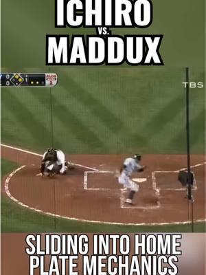 Ichiro vs. Greg Maddux, Sliding into Home Plate Mechanics. #pitching #pitchingninja #MLB 