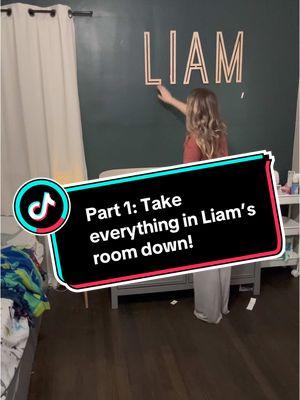 PART ONE- fake everything down in Liam’s room 🫶🏼 bittersweet because the adventure awaits sticker was the very first thing we put up in his nursery! #follow #like #comment #share #tiktok #roomrenovation #toomprogress #kidsroom #nursery #makememoney #sahm #sahmsoftiktok #michiganmomma #michiganmomtok 