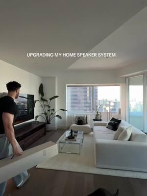 upgrading my home speaker system with the sonos arc & sub 4 #unboxing #homedecor #sonos #apartmentinspo #interiordesign #luxuryapartment #bedframe #fyp