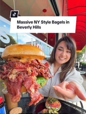 Beverly Hills Bagels - COFFEE CUBES AND NY STYLE BAGELS! 🥯  This is Beverly Hills Bagel and they are serving up coffee cubes which keep your drink tasting just how you made it + you can dress it up with Fox's U-bet Chocolate syrup! (iykyk!) 🍫 I personally loved their massive pastrami bagel but if you want something fresh then get the Persian Princess and pour Zab's hot 🍯 Another goodie is their salmon lox aka Beverly Hills with Zab's hot sauce. BTW these are NY Style bagels! They boil bagels to create the perfect bite, a bit crunchy on the outside and soft and chewy in the inside! Worth checking out if you're in the area! 😁  HERE IS MY FULL ORDER ⬇️ - "Beverly Hills" with an everything bagel It's served with herb cream cheese, cucumber, pickled red onion, tomato, famous smoked salmon, topped with a squeeze of lemon, lemon zest, dill, and capers -"Pastrami" with an egg bagel Old fashioned Pastrami, Coleslaw, Swiss, & Russian dressing -"Persian Princess" with a sesame bagel Avocado, Cucumbers, Pickled Red Onion, Micro-Greens, Lemon juice and zest (Open-Face) - "Sunset" with a rainbow bagel Eggs, Bacon, Avocado, Tomato, Cheddar Cheese, Asiago Cheese and Homemade Chipotle sauce Alright, so now that you know this spot exisits, tag a friend and say lets go! - Zabs Hot Sauce and Hot Honey - Everything Green Cold Pressed Juice - Build your own iced coffee with COFFEE CUBES! The best!! 📍262 S Beverly Dr, Beverly Hills, CA 90212 Alright, tag a friend and say let’s go! #firstdateguide  #bagel #beverlyhills #losangelesfood #newyorkbagel #NYbagel #bagels #breakfast #dateideas #foodvideo #foodreview #brunch 