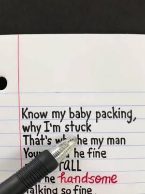 that’s why he my man #songlyrics #lyric #lyricvideo #spotifylyrics #foryoupage #fyp #handwriting #handwritten #singalong #humanxtypewriter #bmf #sza 