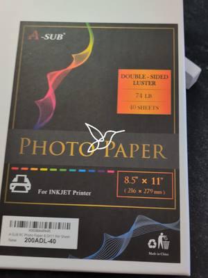 Me encanta este papel  A-sub photo paper double sided luster 74 lb 40 hojas para impresoras inkjet #Asubpaper #photopaper #asub #paperdoublesided #asubproducts   @ASUB Products 