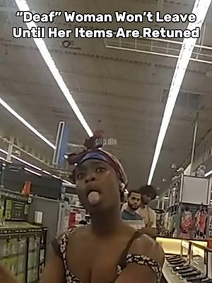 A Florida woman claiming to be deaf, attempted to return an item at a Walmart in Palm Beach County, but for some reason, the return could not be processed. After multiple attempts by employees to get her to leave, the police were called. The woman was trespassed and taken to jail. #fypシ #bodycams #policevideos #walmart 