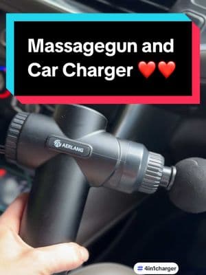 Long car rides are no reason to run out juice for your favorite massager. 😂 #bestmassager #massager #massagetherapy #4in1charger #carcharger 