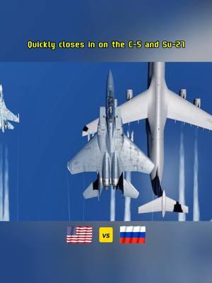 The F-15 Eagle intervenes, successfully driving away the Su-27 that was provoking the C-5 Galaxy over the Pacific #usaf #usa #usairforce #usarmy #usmilitary #fighterjet #military #f15 #f15eagle #dcs #intercept #russiaairforce #su27 #su27flanker