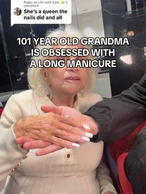 Replying to @Life with Kate ☀️ i’ve literally never seen her with short nails in my life #grandmasoftiktok #grandma #manicure #longnails #whitenails 