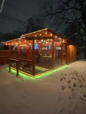 Bring on the snow #backyardbar #pubshed #backyard