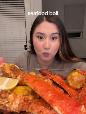 I made a seafood boil 🦀🦐🥚🌽🥔  #seafoodboil #seafood #asmr #seafoodmukbang #asmr #kingcrab #eating #fyp #viralvideo #trending #creatorsearchinsights 