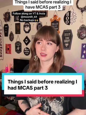 If you want to see part 1, check out this video!  @Kit ✨♿️  And if you want to see part 2, check out this video!  @Kit ✨♿️  MCAS stands for mast cell activation syndrome and can come with a WIDE variety of symptoms and presentations. Disclaimer, having these symptoms doesn’t automatically mean you have MCAS, there are other possible conditions that present similarly so it is worth getting checked out and speaking to an allergist or immunologist if you’re concerned 🙌 #chronicillness #chronicallyill #chronicillnessawareness #chronicillnesstiktok #chronicillnesslife #invisibleillness #invisibleillnessawareness #invisibledisability #disability #disabled #disabilitytiktok #disabledtiktok #disabilityawareness #disabilitypride #mcas #mcasawareness #mastcellactivationsyndrome 