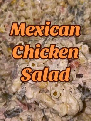 Mexican Chicken Pasta Salad! A favorite at any Summer Cookout/Carne Asada!!! 1 small onion Pickled jalapeños and carrots Corn Roasted chicken The juice from the pickled jalapeños  Mayo A dash of salt ans black pepper Serve with tostadas or chips and valentina Y que rico!!!! #mexicanchickensalad #chickensalad  #mexicanfood #mexicanfoodrecipes #chickenrecipe #chickenpastarecipe #pastasalad #summerfood #carneasada #parati #recetasfaciles 