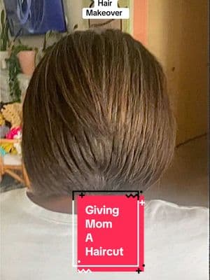 Giving my mom a haircut. #haircut ##hairmakeover #momshair #hairtok #hairstylist #hairtalk #hairtransformation #haircare 