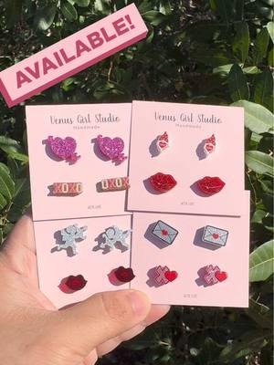 Love is in the air ♥️♥️♥️  My new Acrylic Valentine Duo Studs will be available in my TikTok shop!  Come join me in my Live at 7pm EST  #statementearrings #earringlover #HandmadeJewelrys#clayjewelry #polymerclay #ValentinesDay #valentinesdaygift #acrylicearrings #valentinesearrings #loveearrings 