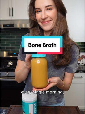 How to make high collagen beef bone broth 🍜  For over a year I have been drinking bone broth for better digestion, skin and hair health. This new years I wanted to do a reset after taking break during the holidays for more indulgent foods. For even more nutrients, I like to add in a few scoops of @Isopure collagen! Here is how I make it. #ad Ingredients: 1. 3 lbs beef bones 2. 1 lb chicken feet 3. Salt 4. 1 onion, diced 5. 2 carrots, diced 6. 2 celery ribs, diced 7. 2 bay leaves 8. 4 sprigs thyme 9. 3 scoops @isopure unflavored collagen peptides  Instructions: 1. Preheat the oven to 450*F. Lay the bones on a sheet tray, sprinkle with salt and roast for 1 hour, or until golden brown. 2. Transfer the bones to a large pot, or slow cooker, along with the onion, carrot, celery, bay leaves and thyme. Cover with water, just enough so the bones are covered by one inch of water. Bring up to a low simmer stovetop and top with a lid. Simmer on low for 20 hours. If using a slow cooker simmer on low for 20 hours. 3. Strain the broth through a fine mesh strainer, discard the bones and vegetables. Add the collagen peptides and blend with an immersion blender until combines. Pour into storage containers and refrigerate or freeze. Check out the below link to get Isopure Collagen Peptides for this delicious recipe! And use code "KELLY15" for 15% off Isopure! https://www.theisopurecompany.com/en-us #IsopurePartner #cooking #HighProtein #bonebroth 