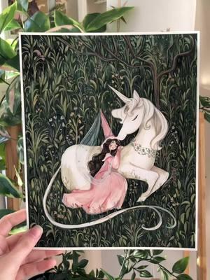 Happy New Year! I am back home from spending time with my family and my sh0p is open! I’ll be adding new art soon, I’m excited to see what I make in 2025, hopefully it’s a good year! 💕✨🥰 #unicorns #thelastunicorn #fantasyart #fairytales #fairytaleart #medievaltiktok #gouache #traditionalart #fairies #cozyfantasy 