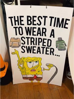 I needed to show someone before all the stickers fell off that night 😩 #spongebobsquarepants #stripedsweater #nostalgia #lastminutecostume #fyp #Inverted 