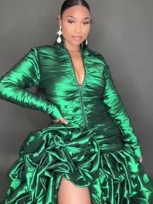 One of my favs 💚 #fashion #fyp #foryou #fashiondesigner #blackdesigner #style #tiktokfashion #fashiontiktok #reels #fashionreels #DIY #homemade #challenge #sewingchallenge #sewingtutuorial #dresses #gowns #wedding #bridal