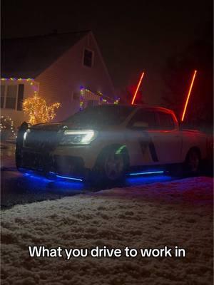 That things too big for the driveway — #carstuff #winter #stancepolice #notacop #bagged #honda #ridgeline #stance #boomtube #schoolbus #schoolbusdriver 