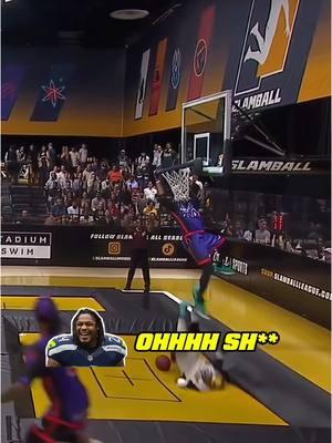 Marshawn Lynch can not hold it back 😂 #slamball 